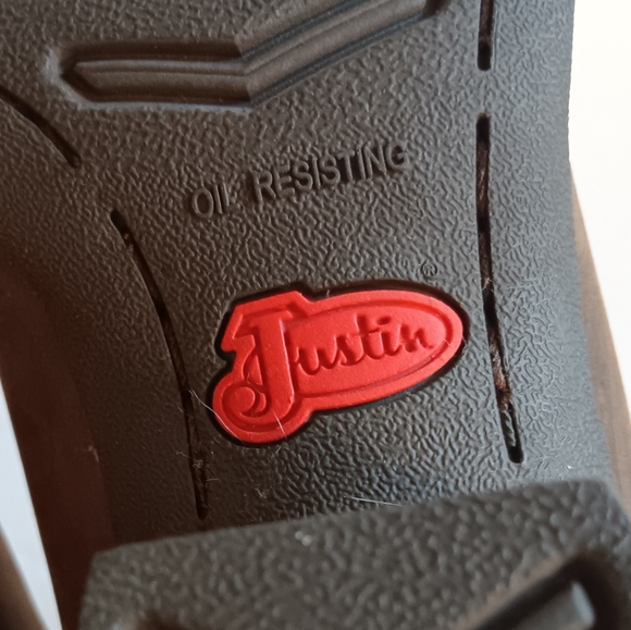 Justin Boots Brown Leather Cowboy Boots 5.5 Medium NEW - Picture 11 of 13
